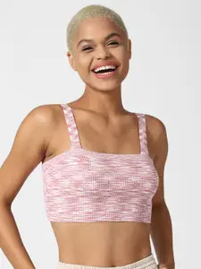 FOREVER 21 Women Pink Cropped Cami Sweater