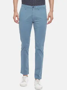 BYFORD by Pantaloons Men Blue Slim Fit Low-Rise Trousers