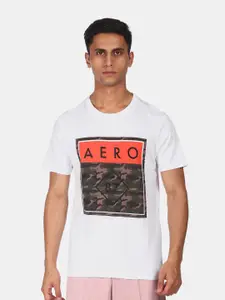 Aeropostale Men White Typography Printed Applique T-shirt