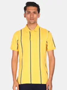 Aeropostale Men Yellow Striped T-shirt