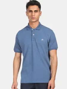 Aeropostale Men Blue Polo Collar T-shirt