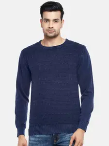 BYFORD by Pantaloons Men Blue Pure Cotton Pullover