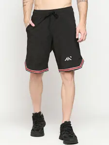 AESTHETIC NATION Men Black Loose Fit Training or Gym Sports Shorts