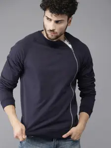 Campus Sutra Men Navy Blue Sweatshirt