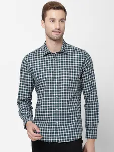 AD By Arvind Men Green Gingham Checks Casual Shirt