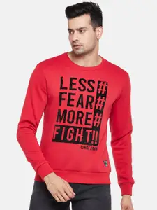 People Men Red Printed Sweatshirt
