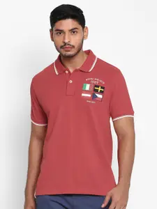 Royal Enfield Men Red Polo Collar T-shirt