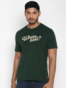 Royal Enfield Men Green & Black Typography Printed T-shirt