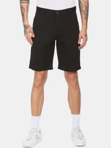 Arrow Sport Men Black Solid Mid Rise Regular Shorts