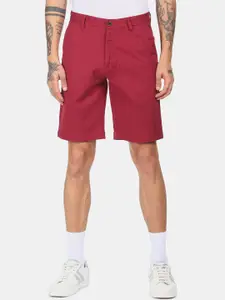Arrow Sport Men Red Regular Mid Rise Solid Shorts