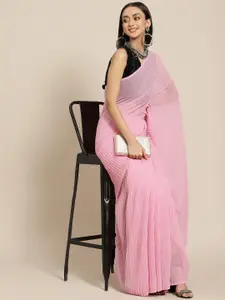 Tikhi Imli Pink Pleated Georgette Saree
