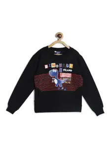 SWEET ANGEL Boys Black Printed Sweatshirt