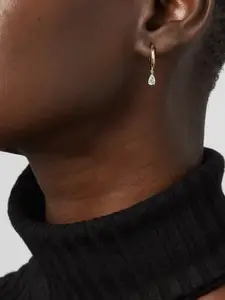 MINUTIAE Rose Gold-Plated Pear Shape Crystal Clip On Earrings