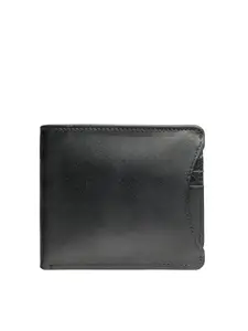 Hidesign Men Black Leather Two Fold Wallet