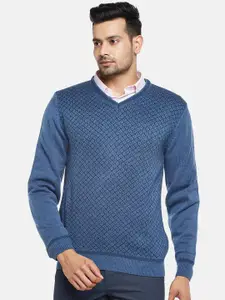BYFORD by Pantaloons Men Blue Acrylic Sweater