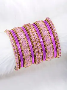 Peora Set of 22 Pink Gold Plated Bridal Chuda Bangles