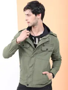 HIGHLANDER Men Olive Green Capulet Denim Jacket