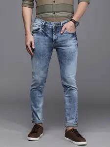 Voi Jeans Men Blue Skinny Fit Heavy Fade Stretchable Jeans