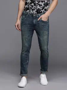 Voi Jeans Men Blue Skinny Fit Heavy Fade Stretchable Jeans