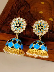 Crunchy Fashion Blue Contemporary Jhumkas Earrings