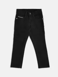 Pantaloons Junior Boys Black Tapered Fit Jeans
