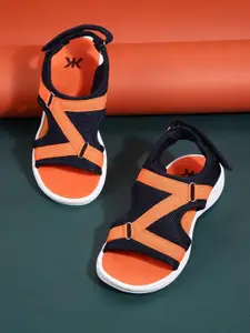 Kook N Keech Women Navy Blue & Orange Sports Sandals