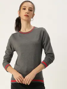 ARISE Women Charcoal Grey Sweatshirt