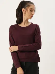 ARISE Women Maroon Sweatshirt