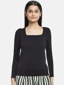 Honey by Pantaloons Women Black Fitted Top