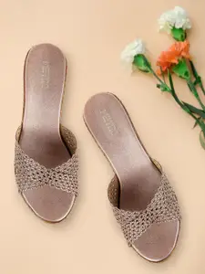 Metro Gold-Toned Embellished Wedge Sandals