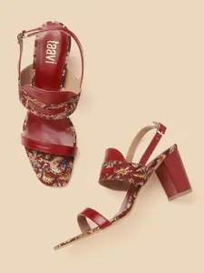 Taavi Maroon & Beige Floral Print Handcrafted Sandals