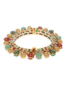 Runjhun Women Gold-Toned & Red Gold-Plated Bangle-Style Bracelet