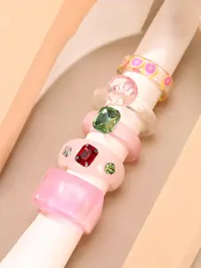 YouBella Set Of 5 Finger Rings