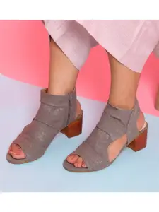 Zebba Taupe Block Sandals