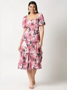 20Dresses Multicoloured Floral Georgette Midi Dress