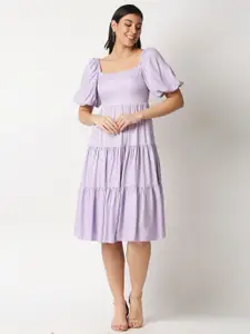 20Dresses Purple Solid Flared Dress