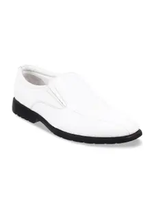 DAVINCHI Men White Solid Formal Slip-Ons