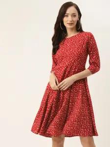 BRINNS Red Polka Dots Printed Dress