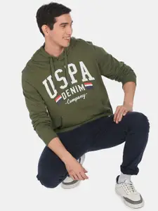 U.S. Polo Assn. Denim Co. Men Green Printed Sweatshirt