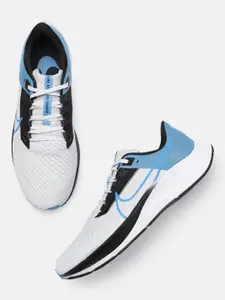 Nike Men White & Black Colourblocked Air Zoom Pegasus 38 Regular Running Shoes