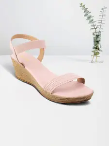 Mochi Women Pink Wedge Sandals
