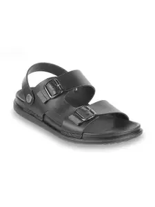 Mochi Men Black Solid Comfort  Sandals
