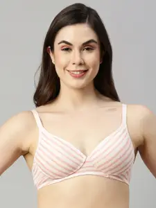 Enamor Pink Non-Wired Padded Medium Coverage daily wear Tshirt Bra A042