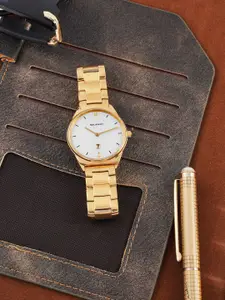 PAUL HEWITT Women White Dial & Gold Toned Stainless Steel Straps Analogue Watch