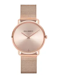 PAUL HEWITT Women Rose Gold-Toned Dial & Rose Gold Toned Stainless Steel Bracelet Style Straps Analogue Watch