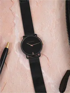 PAUL HEWITT Women Black Dial & Stainless Steel Bracelet Style Straps Analogue Watch
