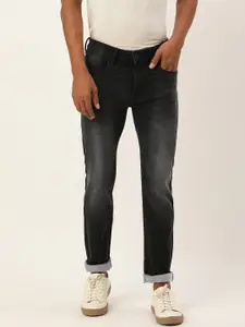 Flying Machine Men Black Michael Slim Tapered Fit Mid Rise Light Fade Stretchable Jeans