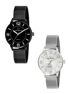 CARLINGTON Women Set of 2 Multi Stainless Steel Analogue Watches