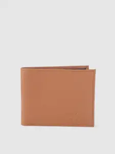 Tommy Hilfiger Men Tan Leather Two Fold Wallet