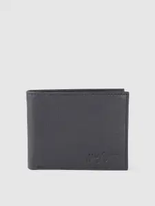 Tommy Hilfiger Men Navy Blue Textured Leather Two Fold Wallet